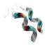 Multicolor Sterling Silver Native American Spiral Beaded Hook Dangle Earrings AX127624